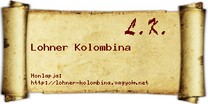 Lohner Kolombina névjegykártya